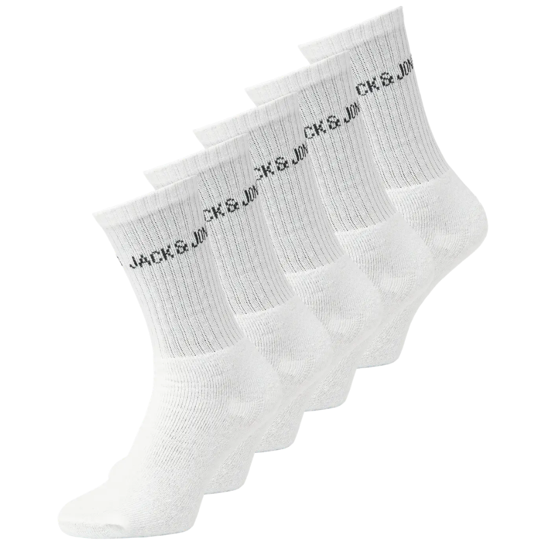 J&J Bele Čarape JACREGEN TENNIS SOCK 5 KOM